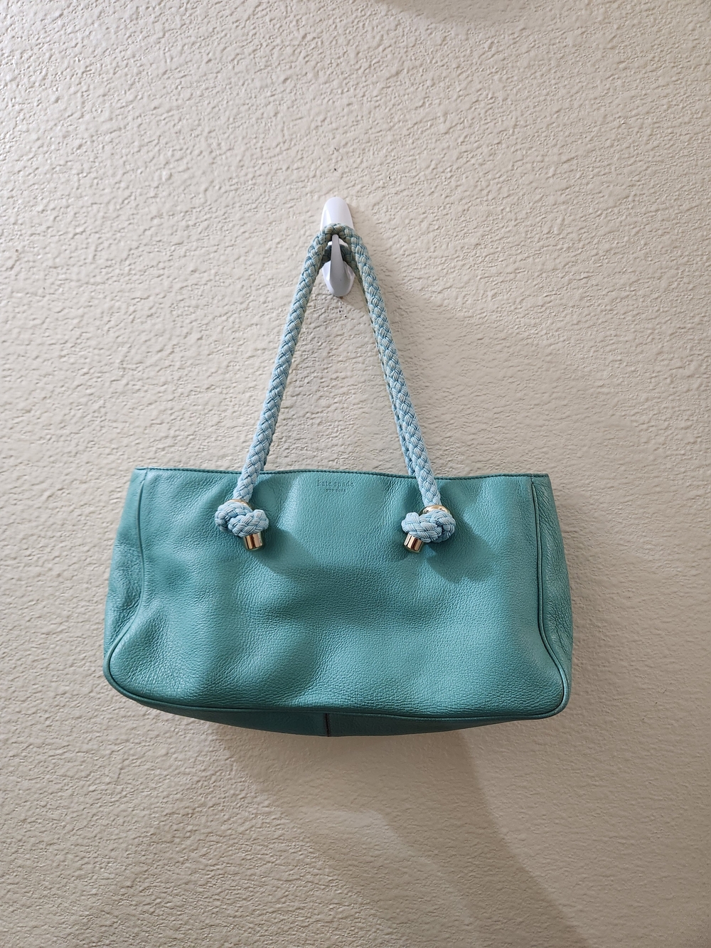 Kate Spade Teal Rope-Handle Leather Hand Bag Or Shoulder Bag